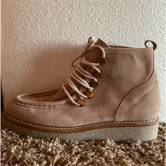 Boden Gowrie Shoes Boden Gowrie Truffle Lace Up Suede Ankle Boots